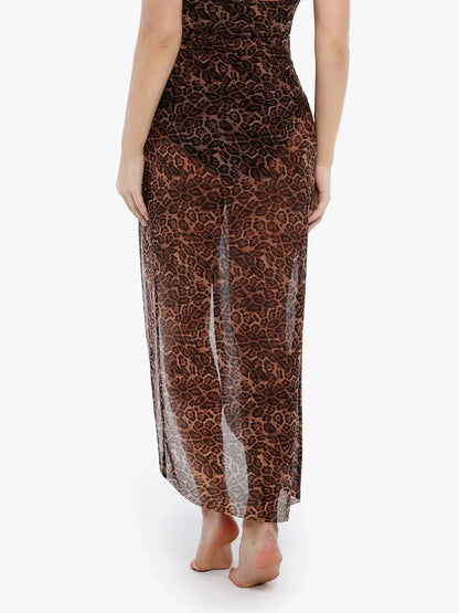 Bias Twist Mesh Design Sarong Coverup