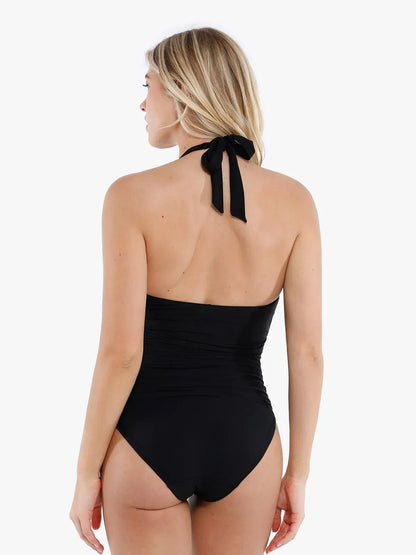 Shapewear Halter Ruched Tummy Control One Piece Swimsuit