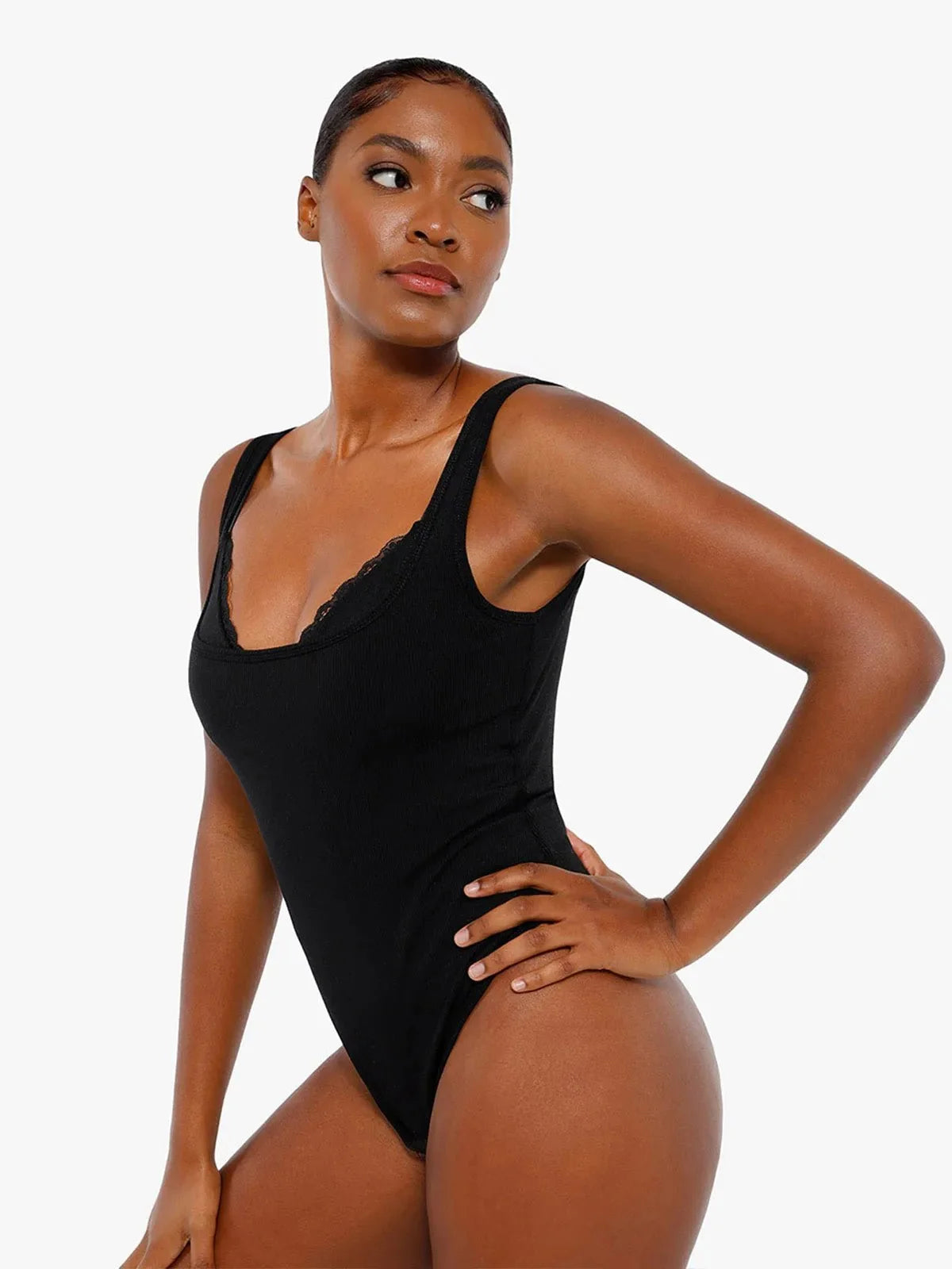 Shapewear Modal Tummy Control Inner Lace Bodysuit