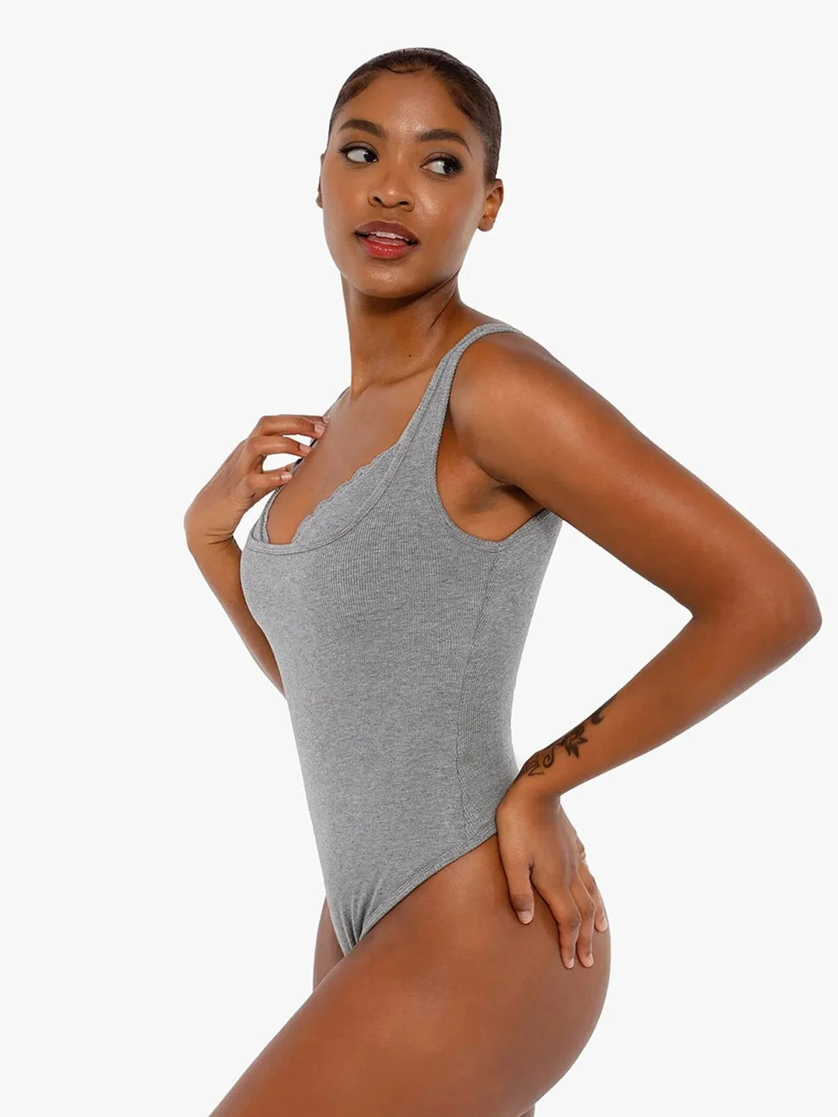 Shapewear Modal Tummy Control Inner Lace Bodysuit
