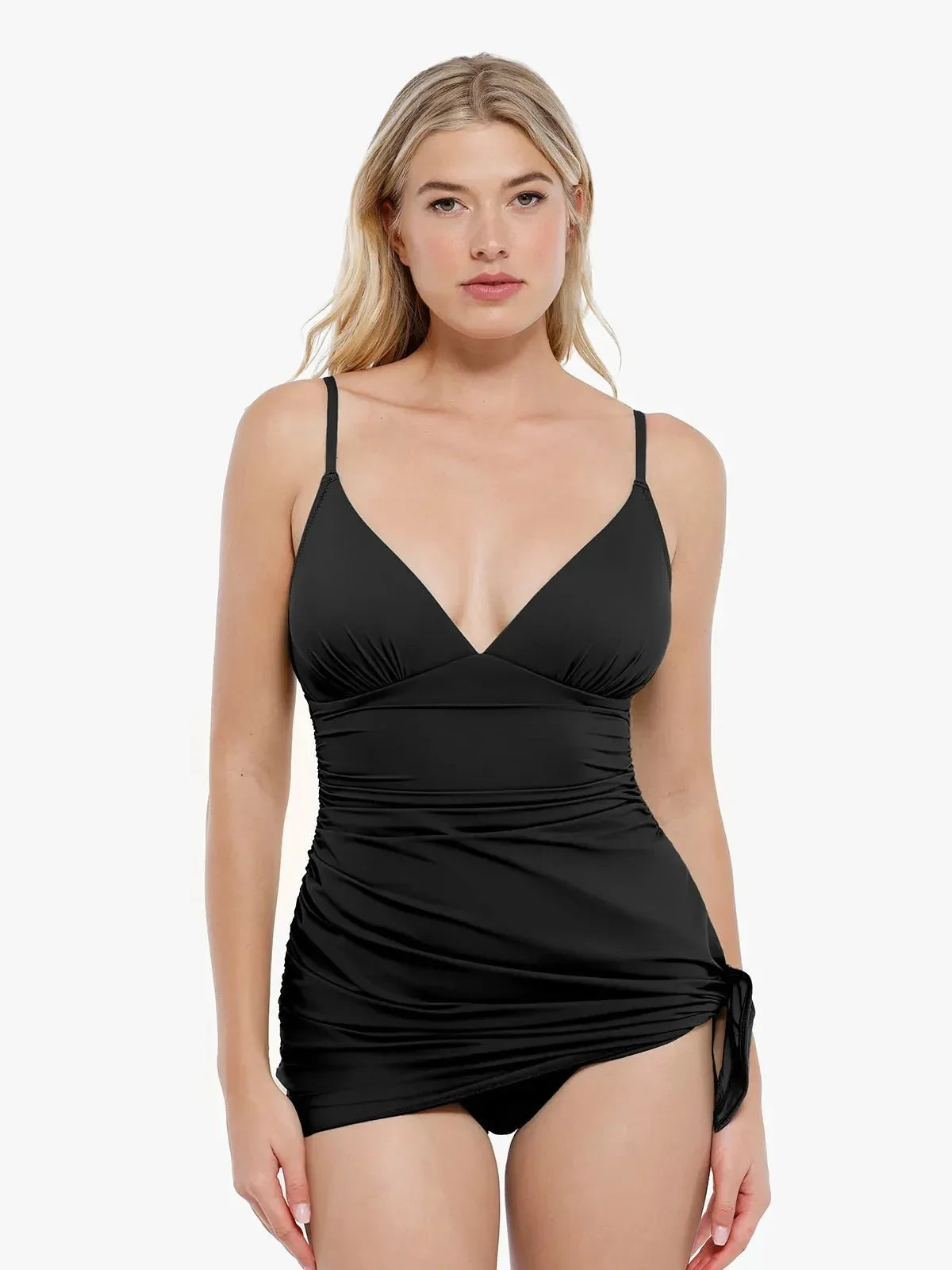 Shapewear Convertible Ruched Tummy Control One-Piece Swimsuit