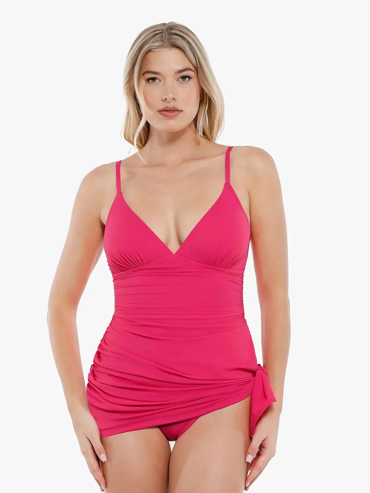 Shapewear Convertible Ruched Tummy Control One-Piece Swimsuit