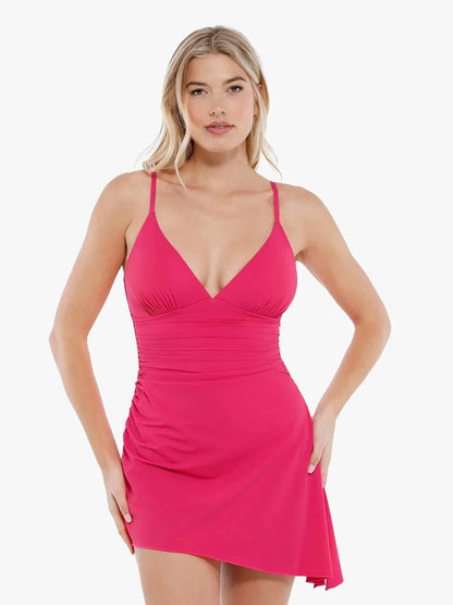 Shapewear Convertible Ruched Tummy Control One-Piece Swimsuit