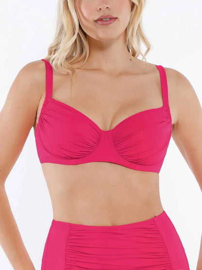 Shapewear Ruched Side Support Underwire Bikini Top