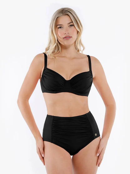 Shapewear Ruched Side Support Underwire Bikini Top