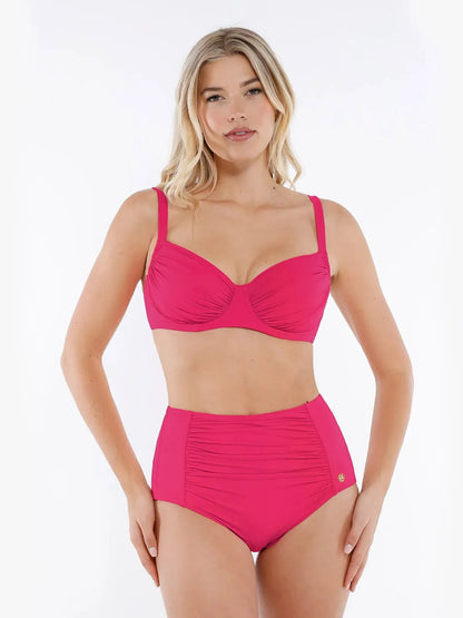 Shapewear Ruched Side Support Underwire Bikini Top