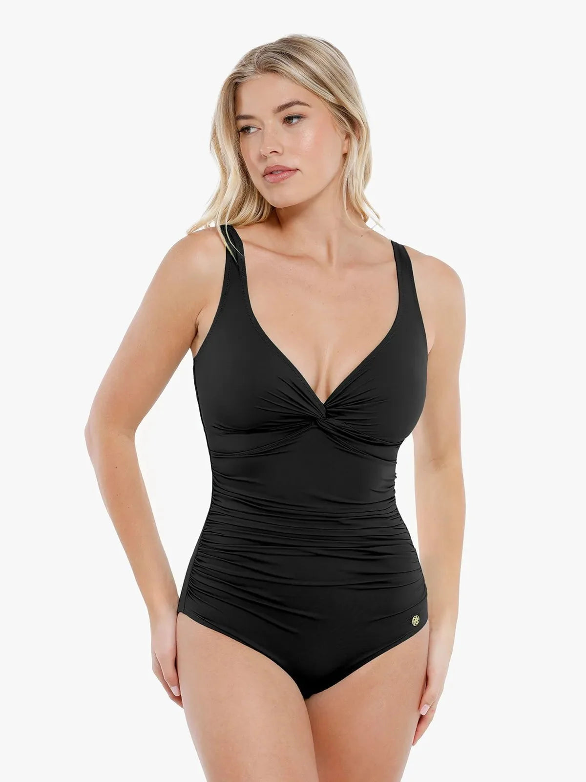 Shapewear Ruched Twist Front Sculpting Swimsuit