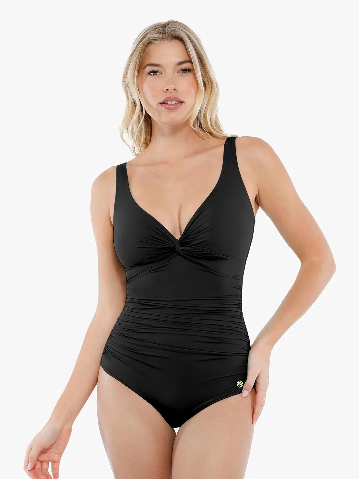 Shapewear Ruched Twist Front Sculpting Swimsuit