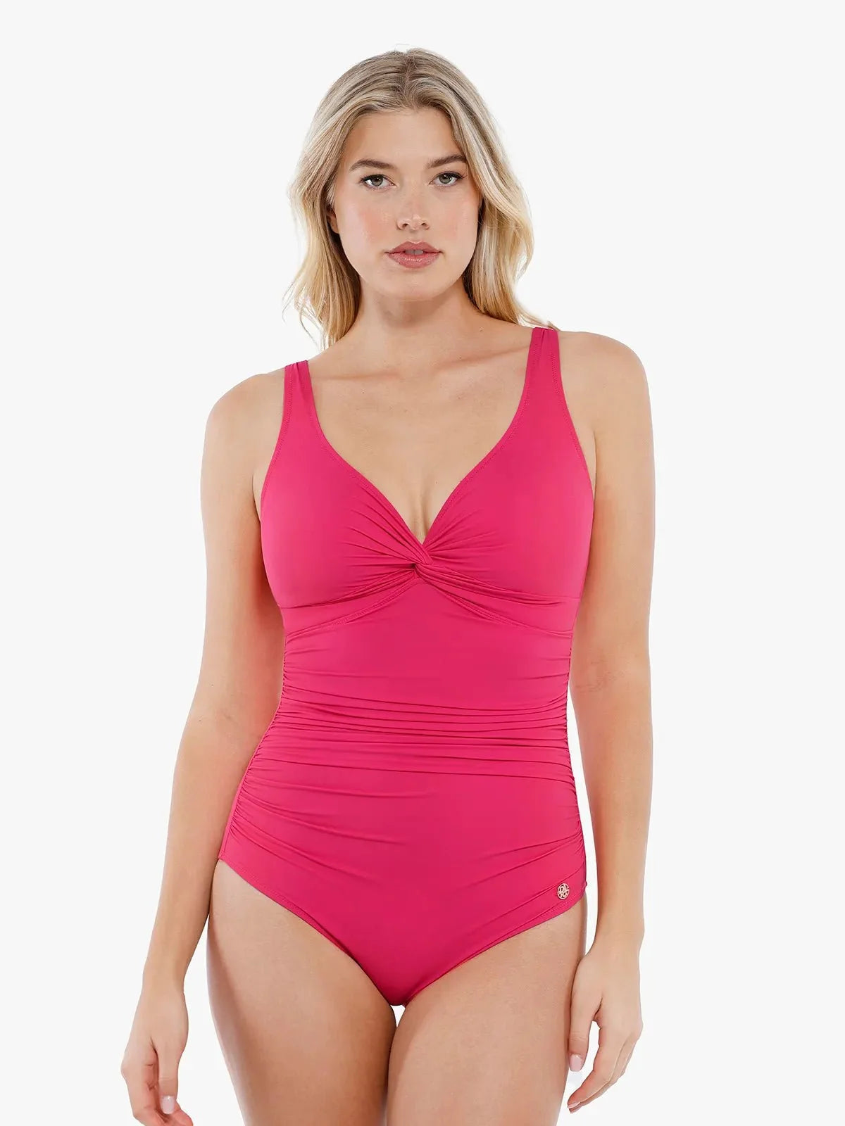Shapewear Ruched Twist Front Sculpting Swimsuit