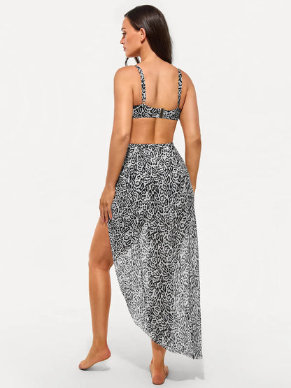 Bias Twist Mesh Design Sarong Coverup