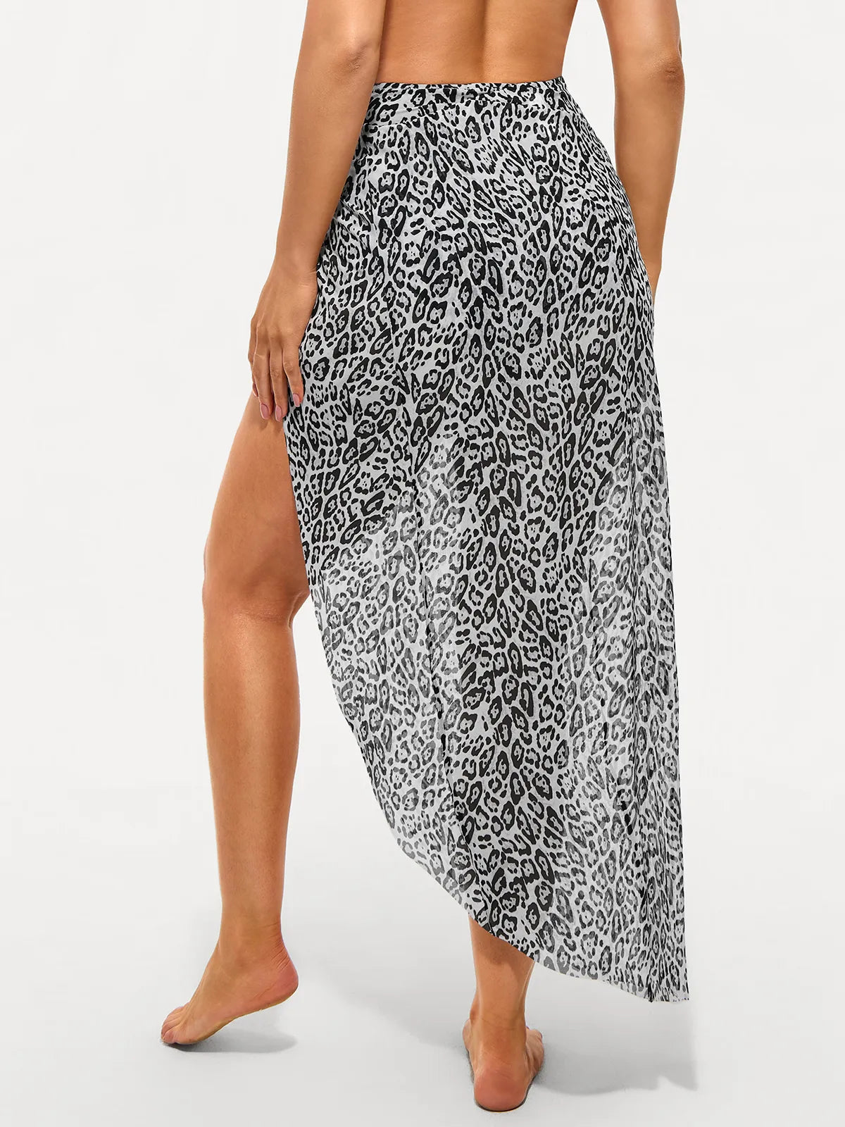 Bias Twist Mesh Design Sarong Coverup