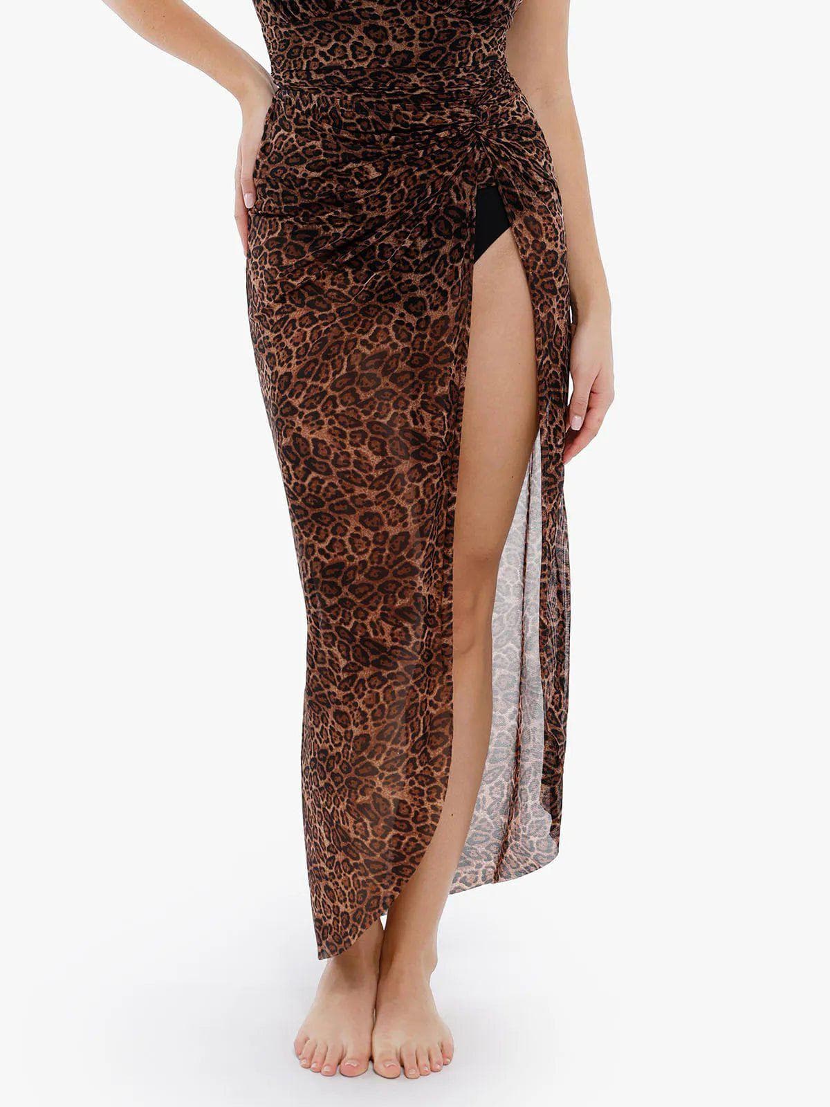 Bias Twist Mesh Design Sarong Coverup