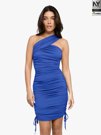 Bluetag Cooling Shapewear Ruched One-Shoulder Bodycon Dress