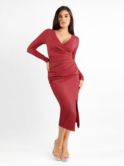 The Shapewear Dresses Long Sleeve Split