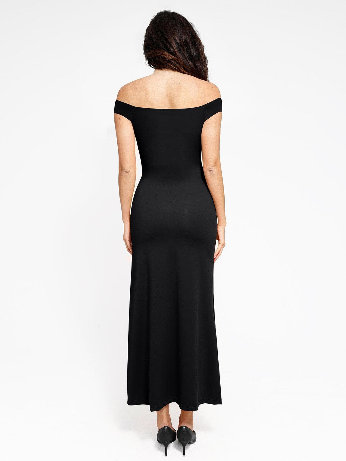 Shapewear Off-the-Shoulder Slimming Side Slit Maxi Dress