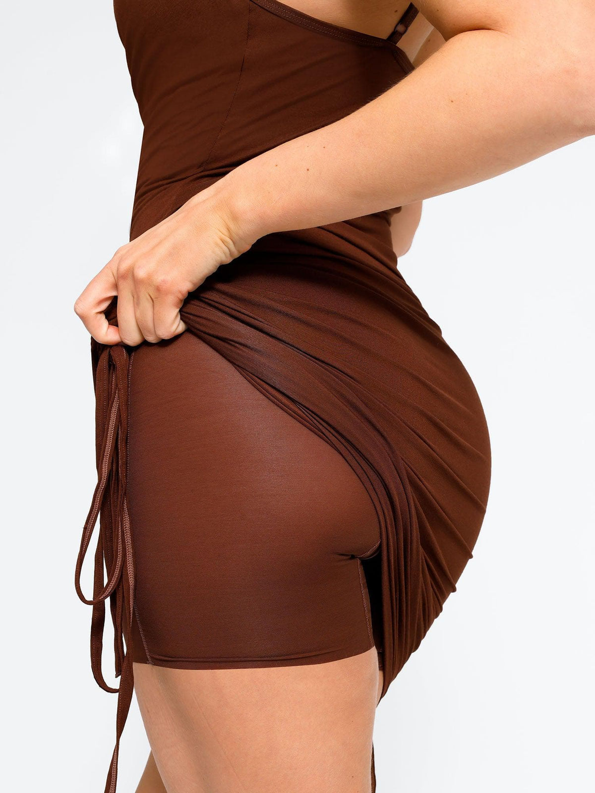 Shapewear Modal Ruched Bodycon Mini Slip Dress