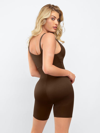 The Shapewear Romper Slimming Workout Square-Neck Thigh For Insiders