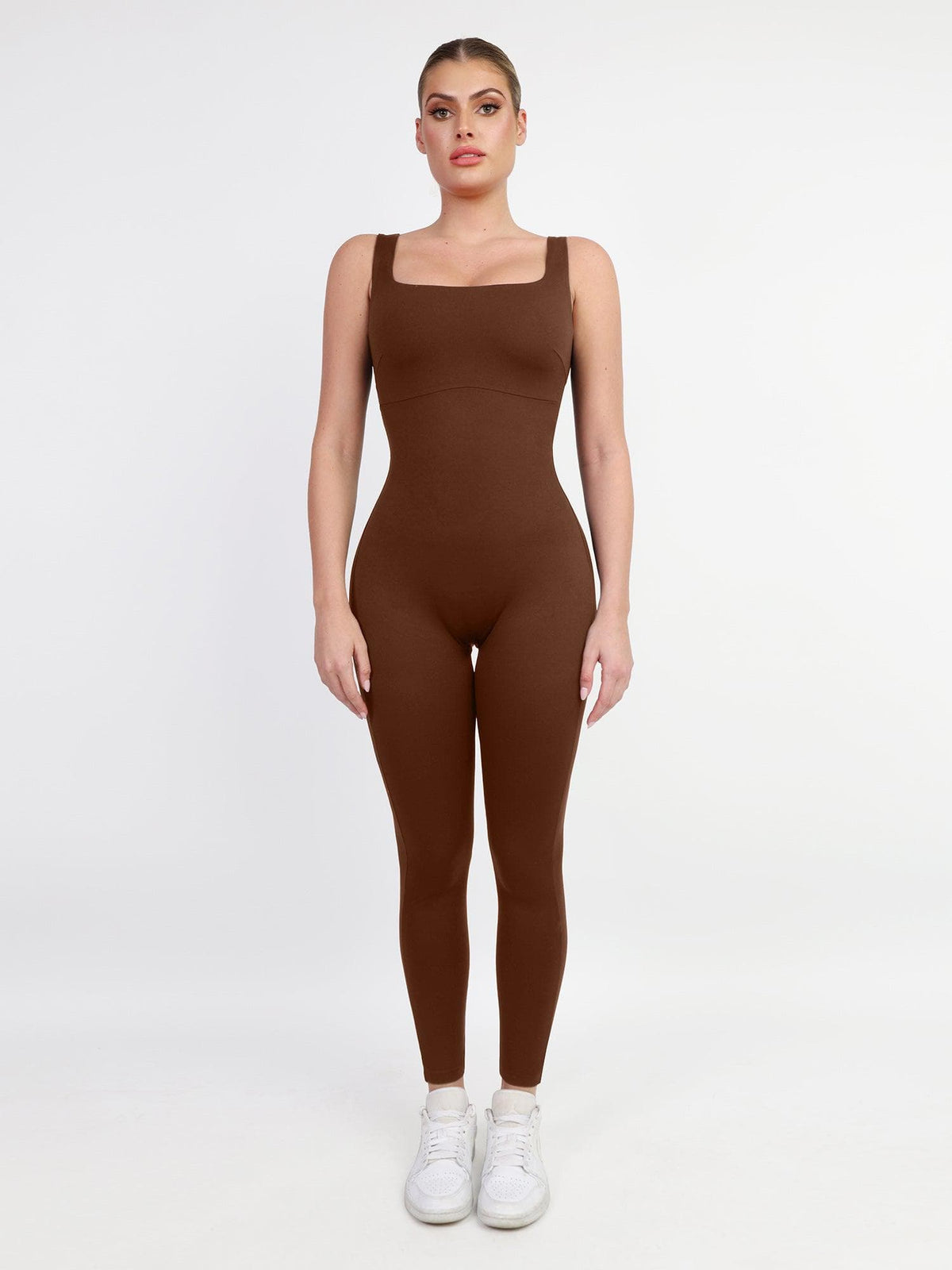 Shapewear Square Neck Slimming Workout Jumpsuit