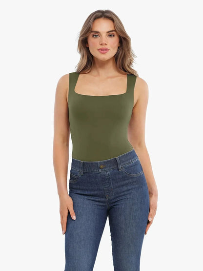 Cloud-Touch Double-Layer Sleeveless Shaping Top