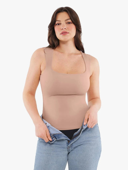 Cloud-Touch Double-Layer Sleeveless Shaping Top