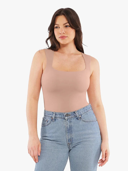Cloud-Touch Double-Layer Sleeveless Shaping Top
