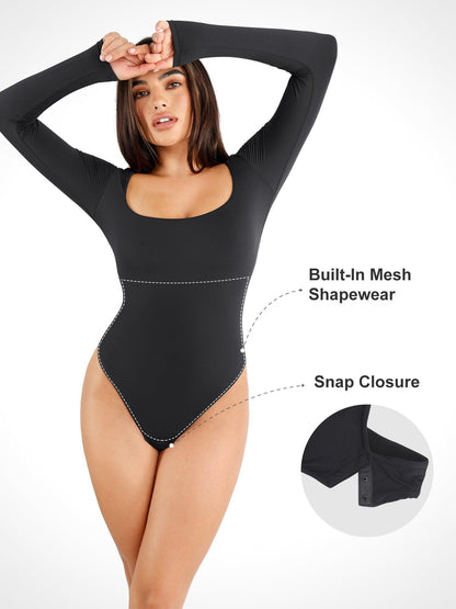 Shapewear Long Sleeve Seamless Bodysuit