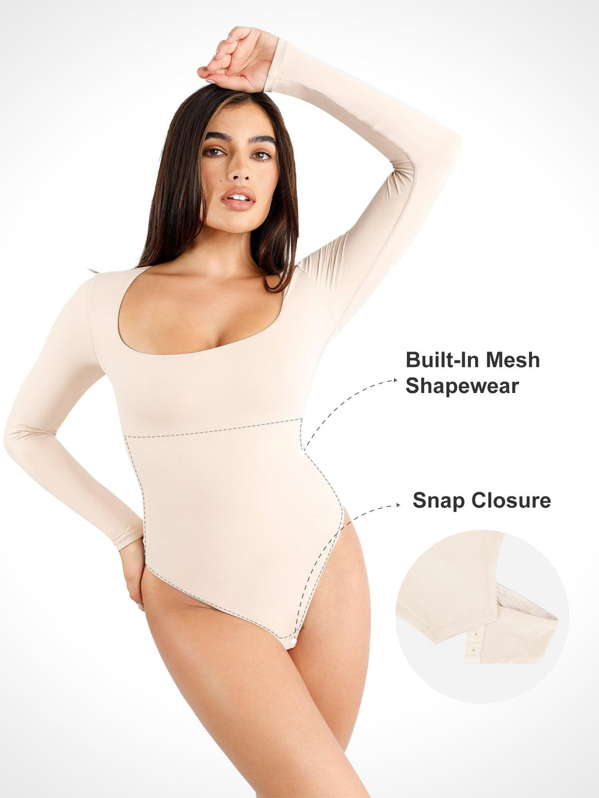 Shapewear Long Sleeve Seamless Bodysuit