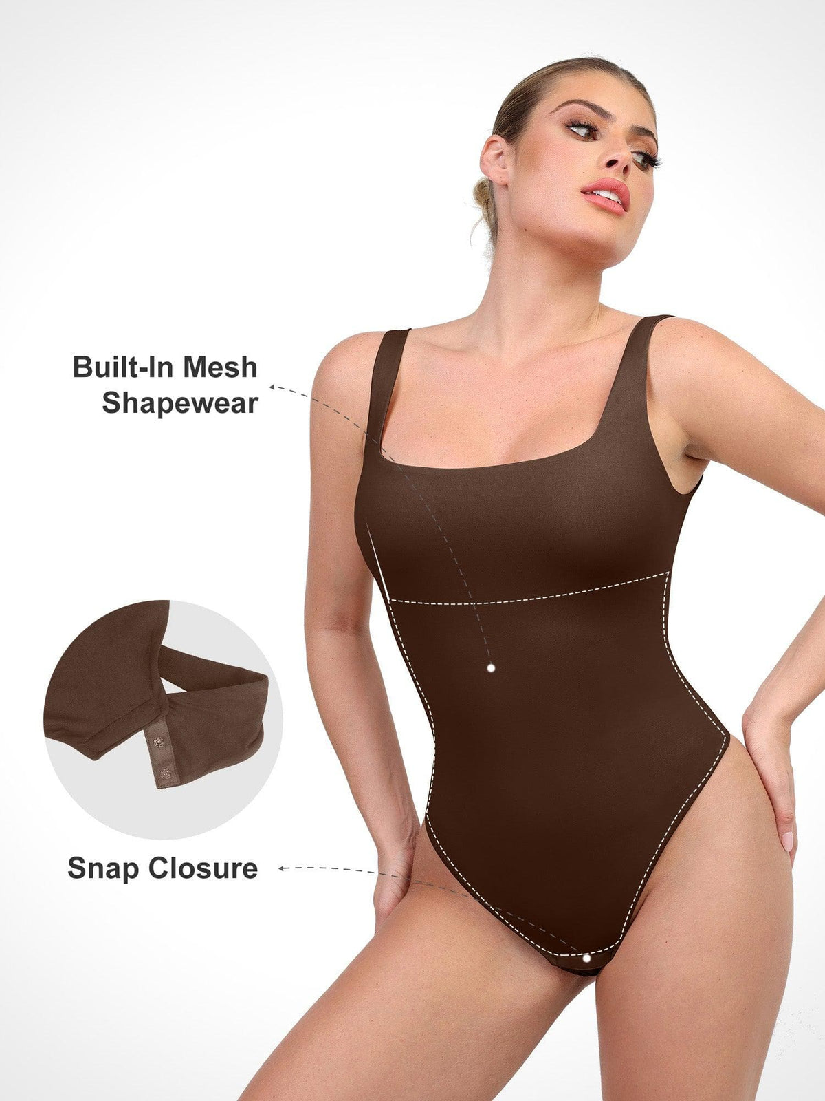 Shapewear Low Back Tank Neck Sculpting Bodysuit