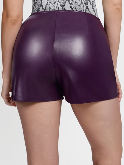 Shapewear Faux Leather High-Waisted Skort