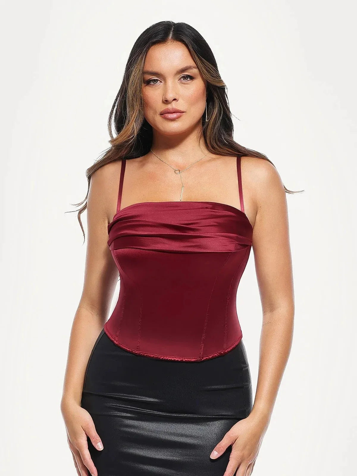 Draped Sculpting Floral-Print Camisole Top