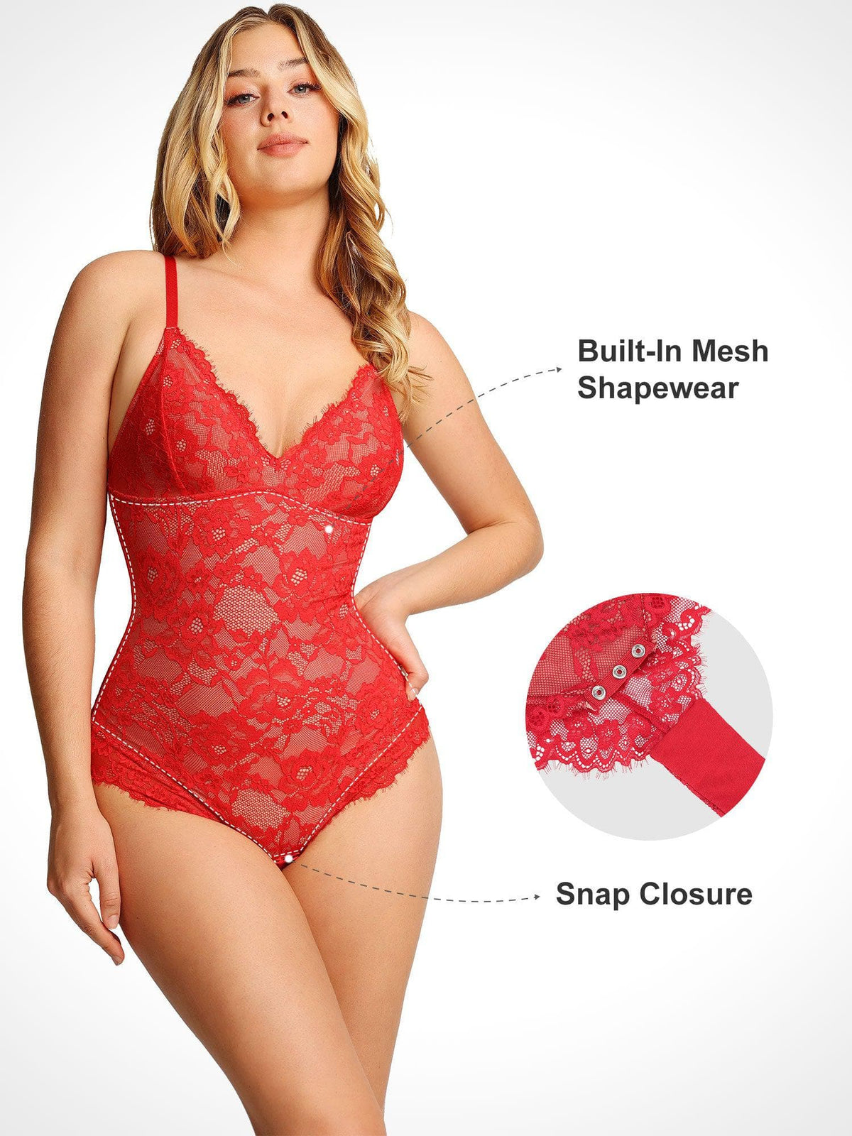 Shapewear Full Lace Firm Control Smoothing Thong Bodysuit