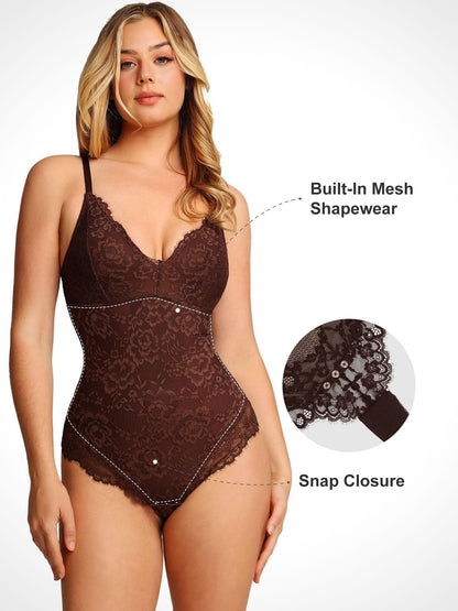 Shapewear Full Lace Firm Control Smoothing Thong Bodysuit