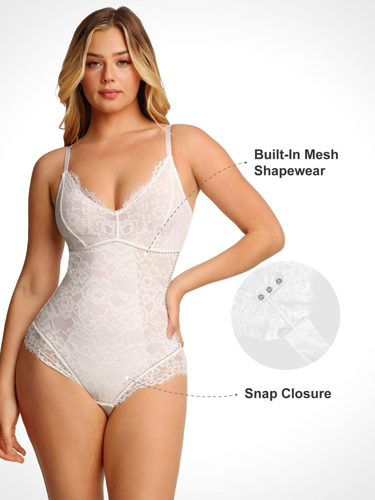 Shapewear Full Lace Firm Control Smoothing Thong Bodysuit