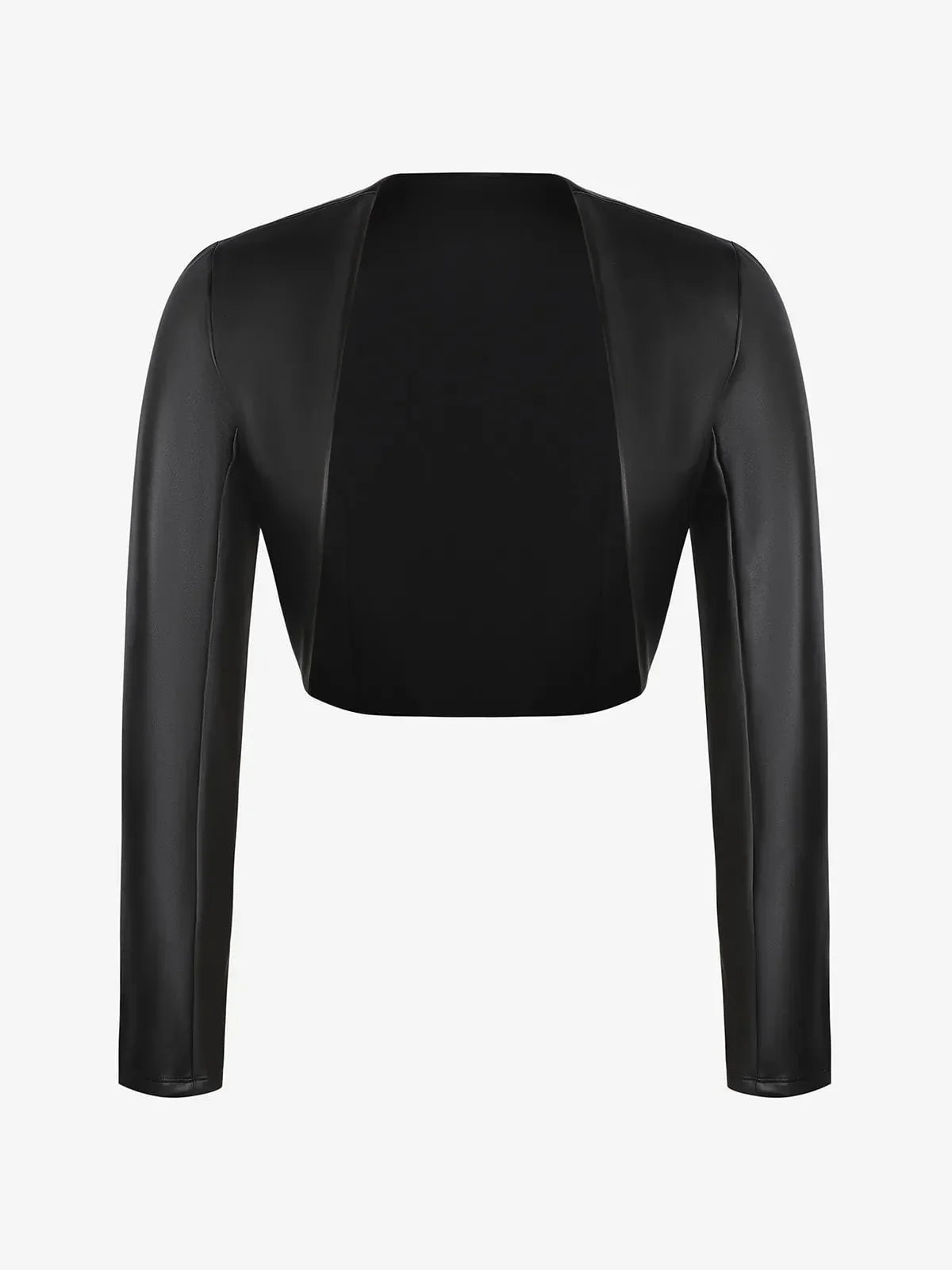 Long Sleeve Faux Leather Bolero Jacket