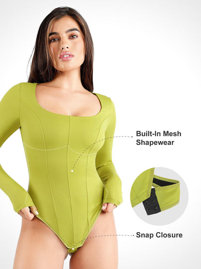 Shapewear Long Sleeve High Stretch Tummy Control Bodysuit