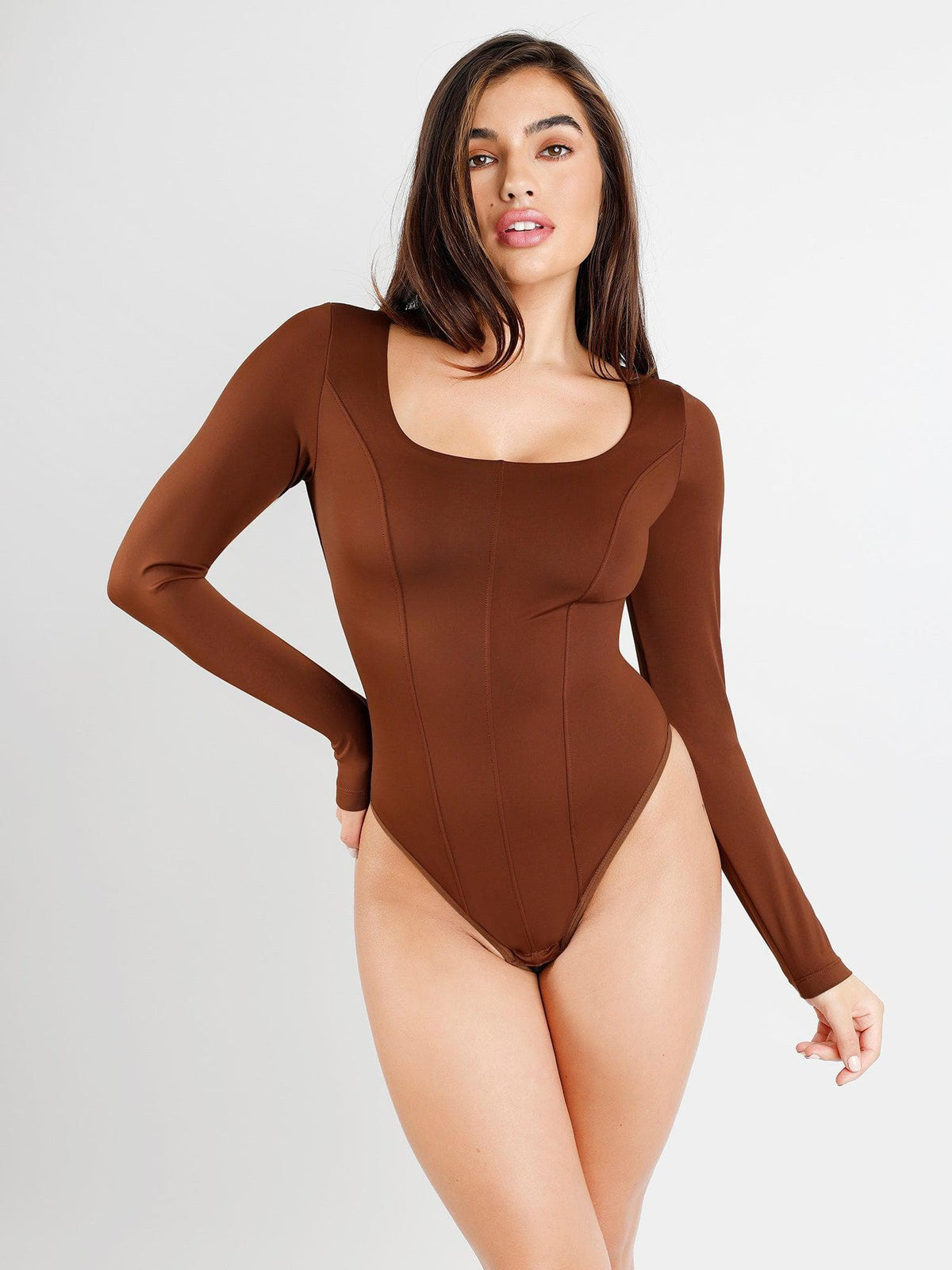 Shapewear Long Sleeve High Stretch Tummy Control Bodysuit