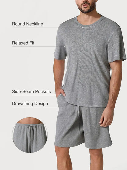 Men's Modal Crew Neck Short PJ Set