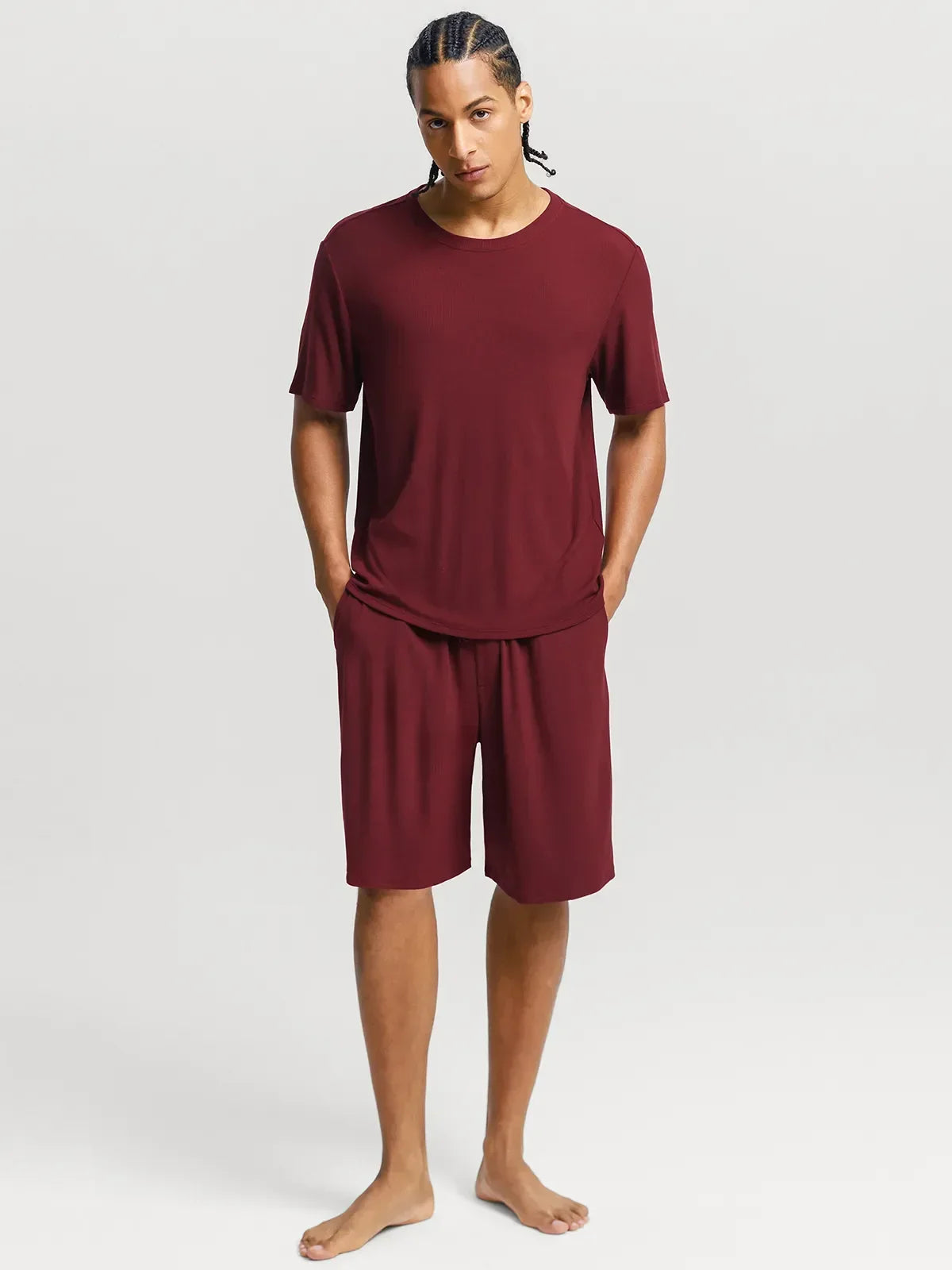 Men's Modal Crew Neck Short PJ Set