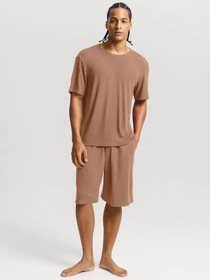 Men's Modal Crew Neck Short PJ Set