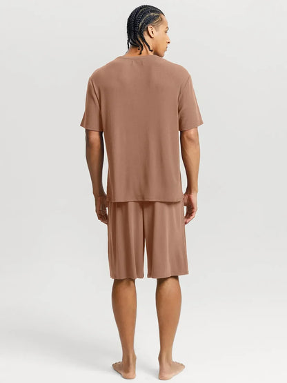 Men's Modal Crew Neck Short PJ Set