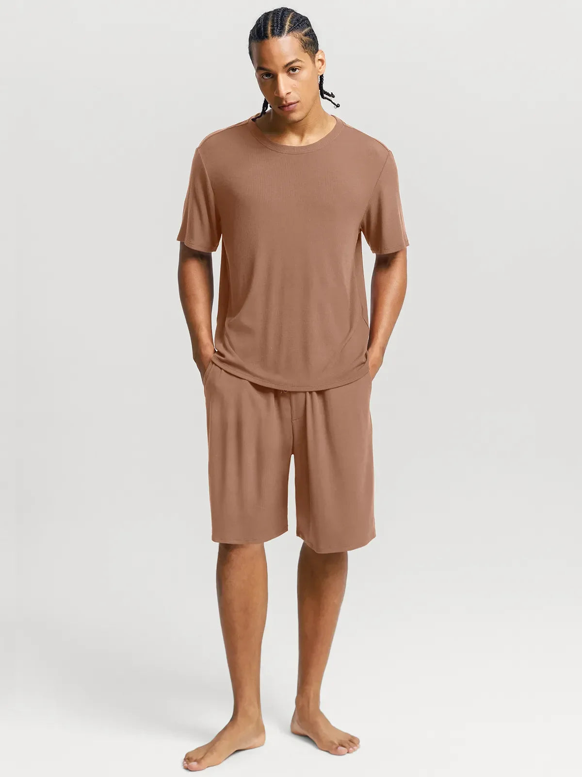 Men's Modal Crew Neck Short PJ Set