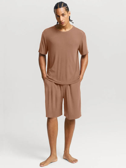 Men's Modal Crew Neck Short PJ Set