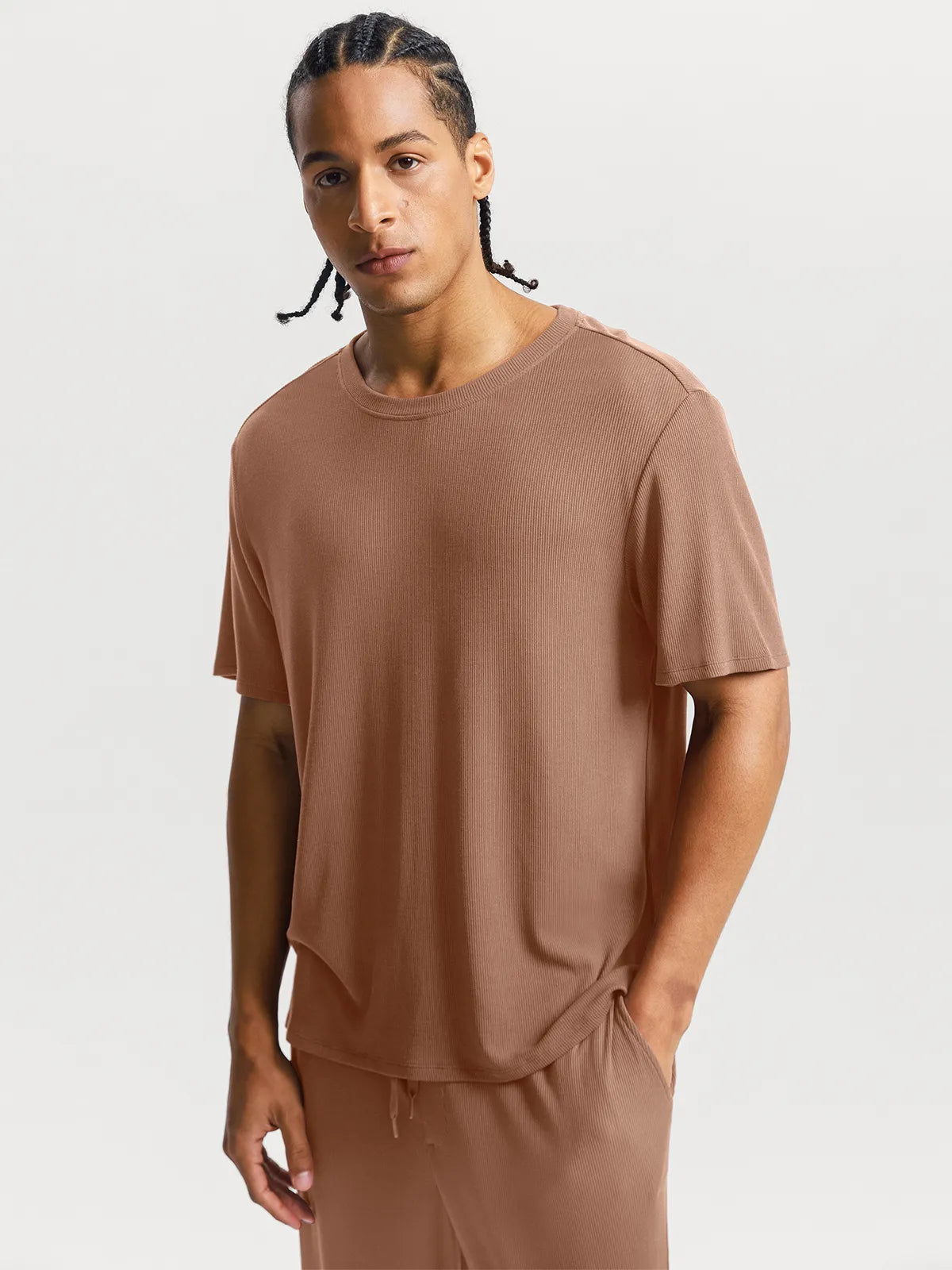 Men's Modal Crew Neck Short Sleeve & Pant PJ Set