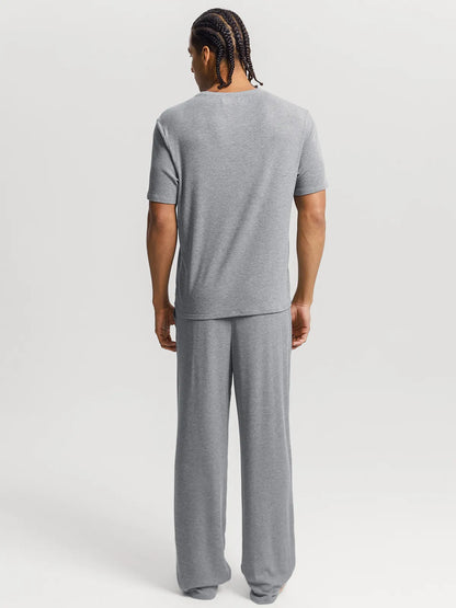Men's Modal Crew Neck Short Sleeve & Pant PJ Set