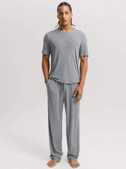 Men's Modal Crew Neck Short Sleeve & Pant PJ Set