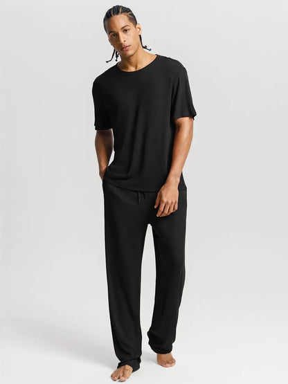Men's Modal Crew Neck Short Sleeve & Pant PJ Set
