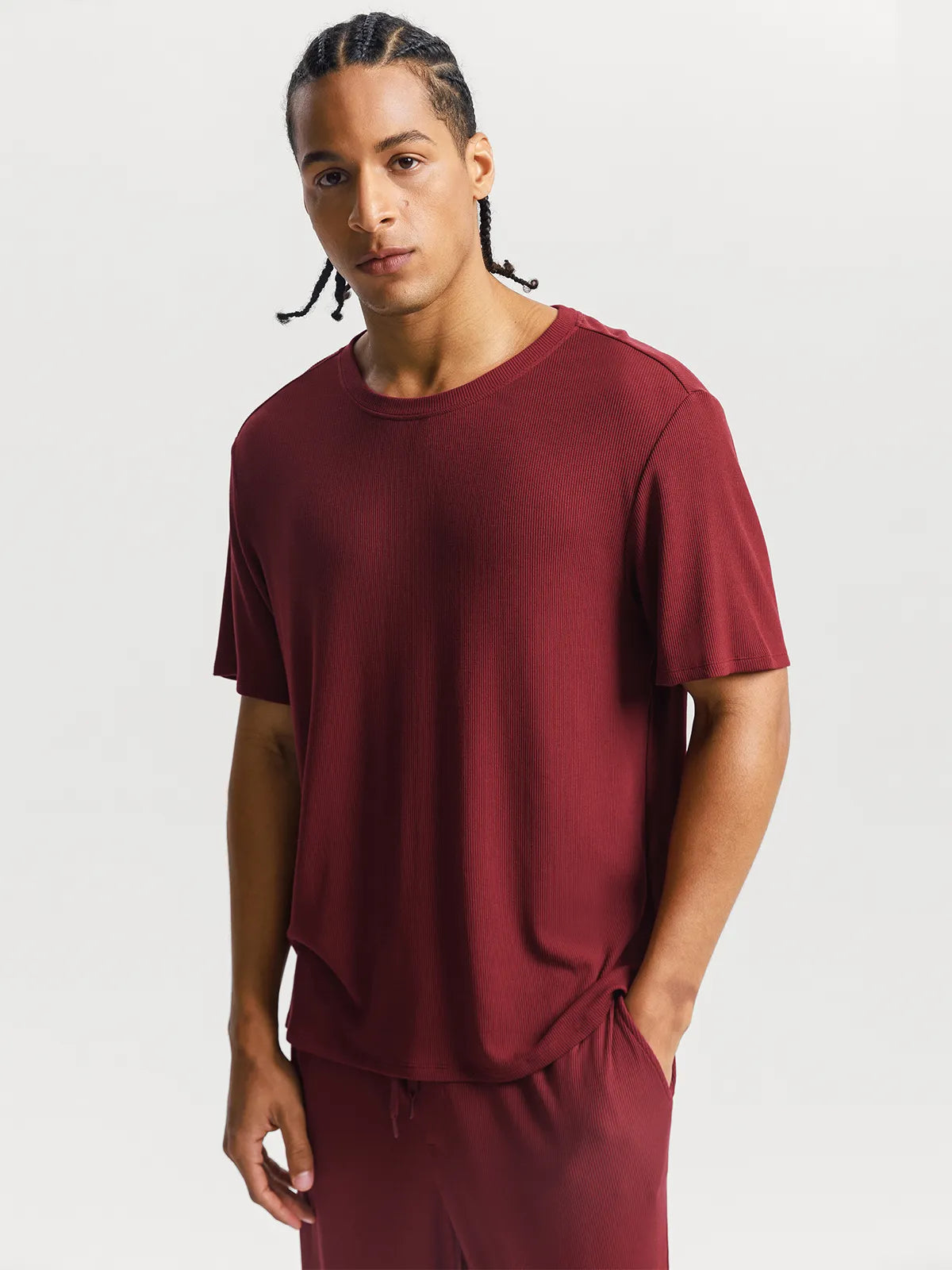 Men's Modal Crew Neck Short Sleeve & Pant PJ Set