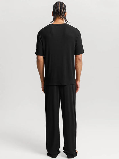 Men's Modal Crew Neck Short Sleeve & Pant PJ Set