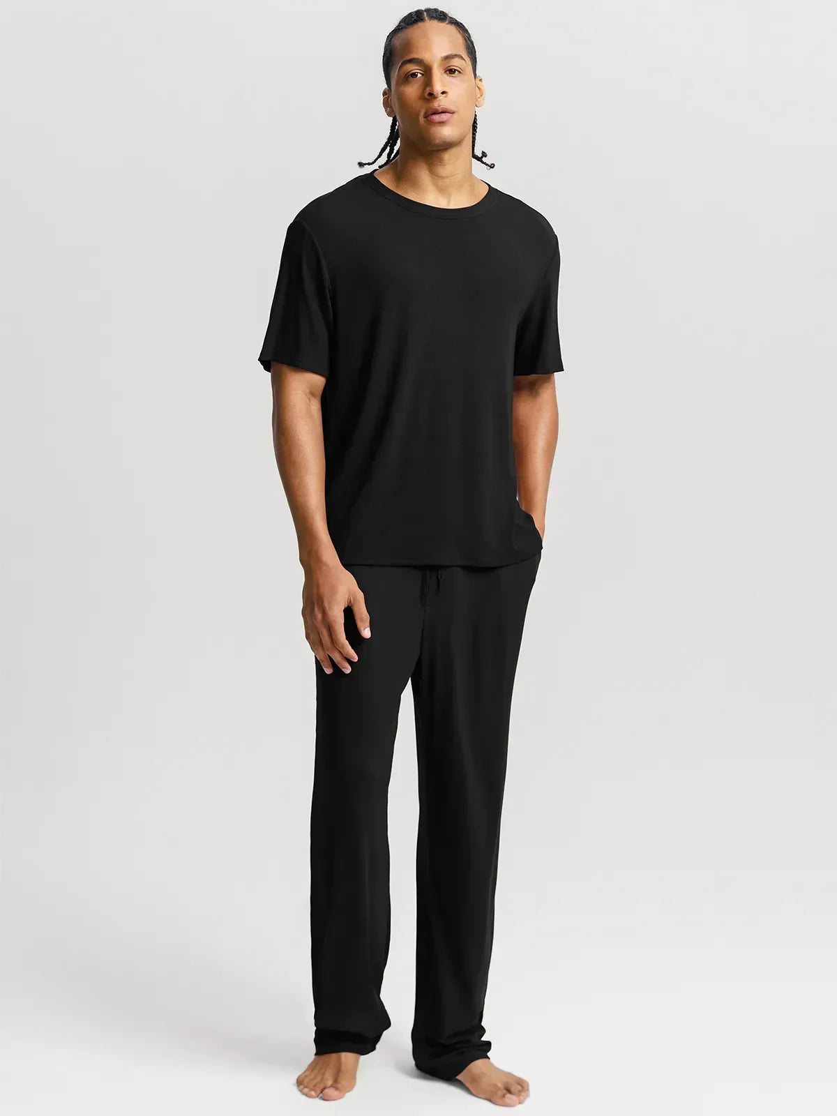 Men's Modal Crew Neck Short Sleeve & Pant PJ Set