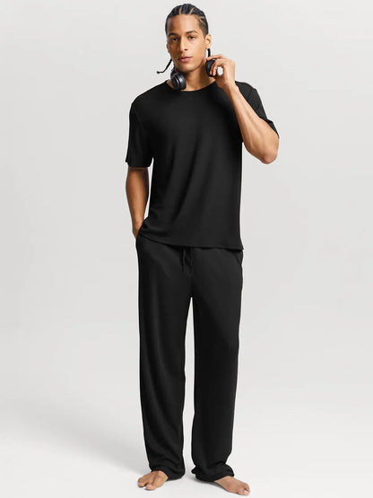Men's Modal Crew Neck Short Sleeve & Pant PJ Set